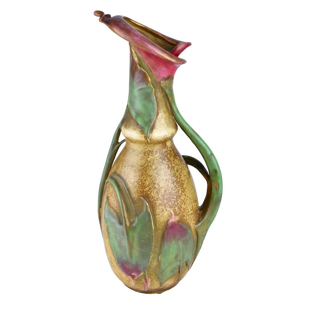 Appraisal: Paul Dachsel Amphora Lily Pottery Vase Pitcher Paul Dachsel Amphora