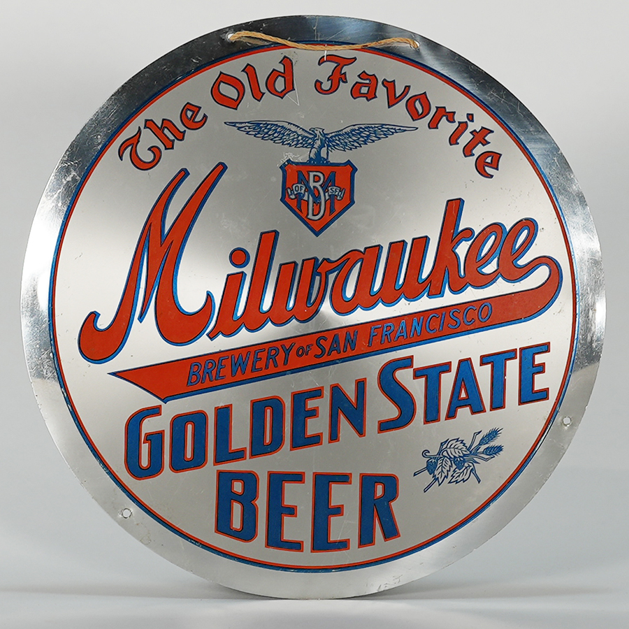 Appraisal: Milwaukee Brewery Golden State Beer Leyse Sign SWEET RAREReference n