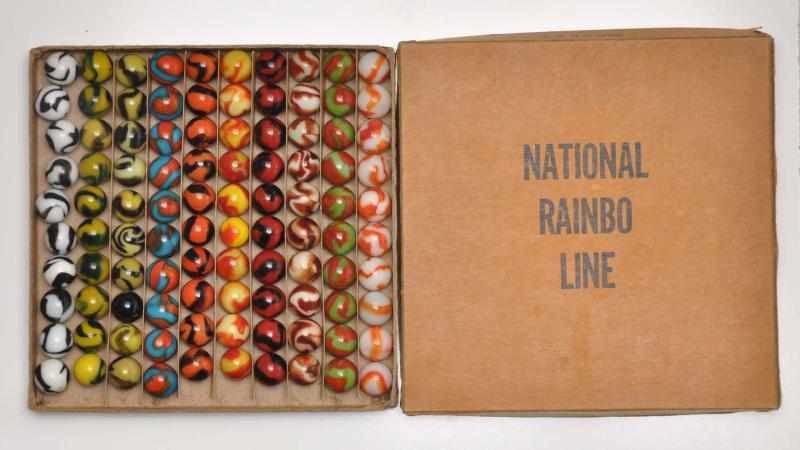 Appraisal: Peltier No Box Set of National Rainbow Marbles Description -count