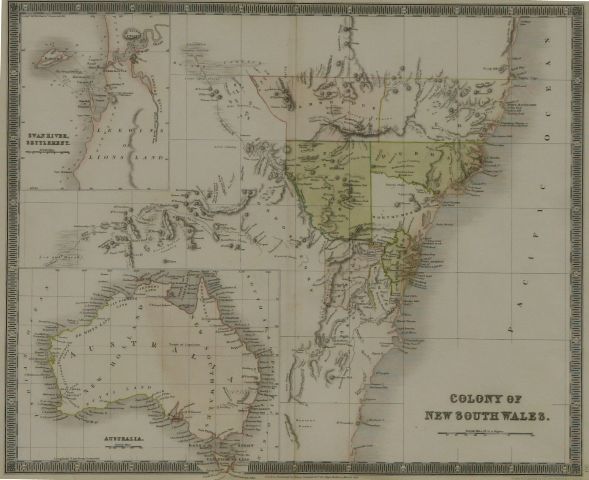 Appraisal: DOWER J Colony of New South Wales Hand-coloured engraved map