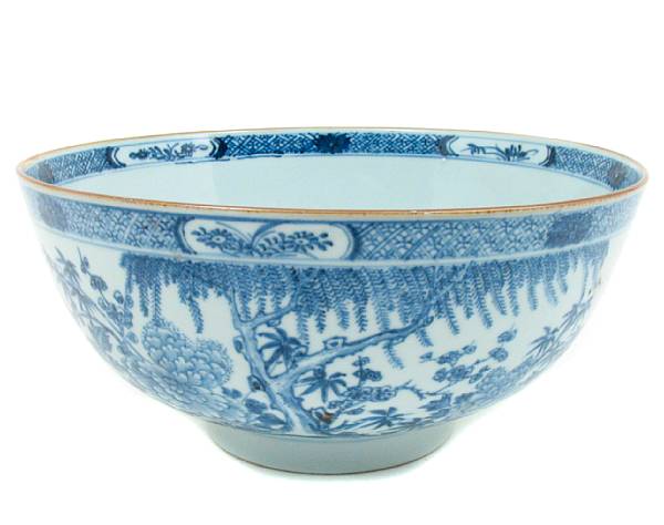 Appraisal: A Chinese blue and white porcelain punch bowl China th