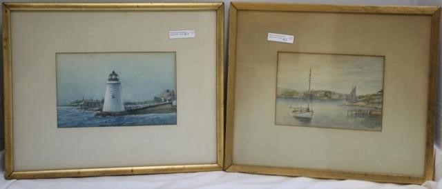 Appraisal: DR EDWARD SISSON - NEW BEDFORD TWOSIMILAR FRAMED WATERCOLORS THE