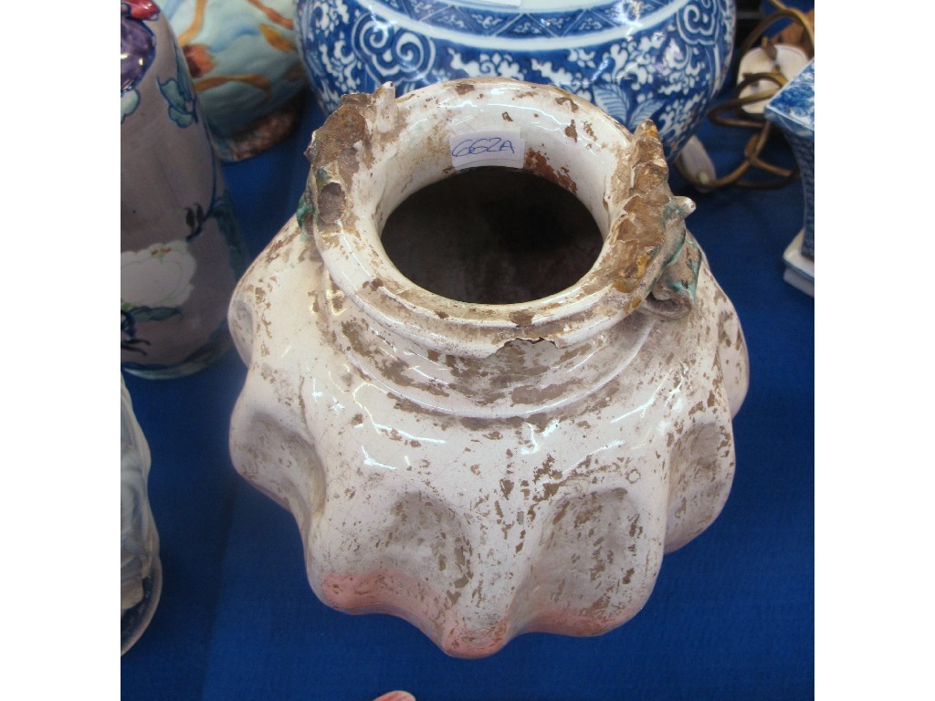 Appraisal: th century French faience pot def