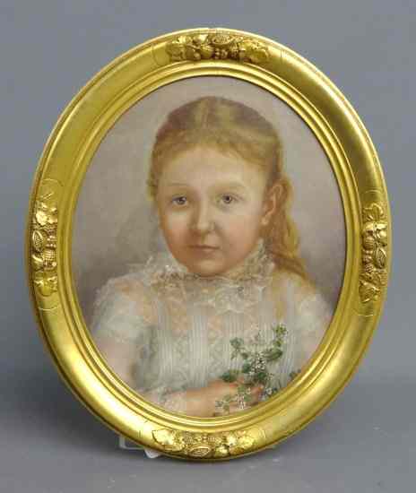 Appraisal: Painting oil on artist board portrait little girl Site ''