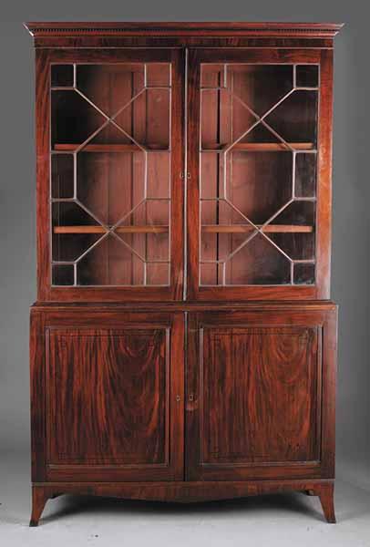 Appraisal: A Regency Mahogany and Ebony Inlaid Bookcase early th c