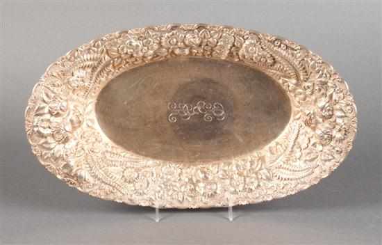 Appraisal: American repousse sterling silver bread tray A G Schultz Baltimore