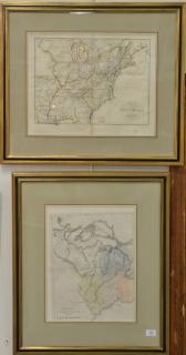 Appraisal: Set of four framed maps hand colored engravings including Amos