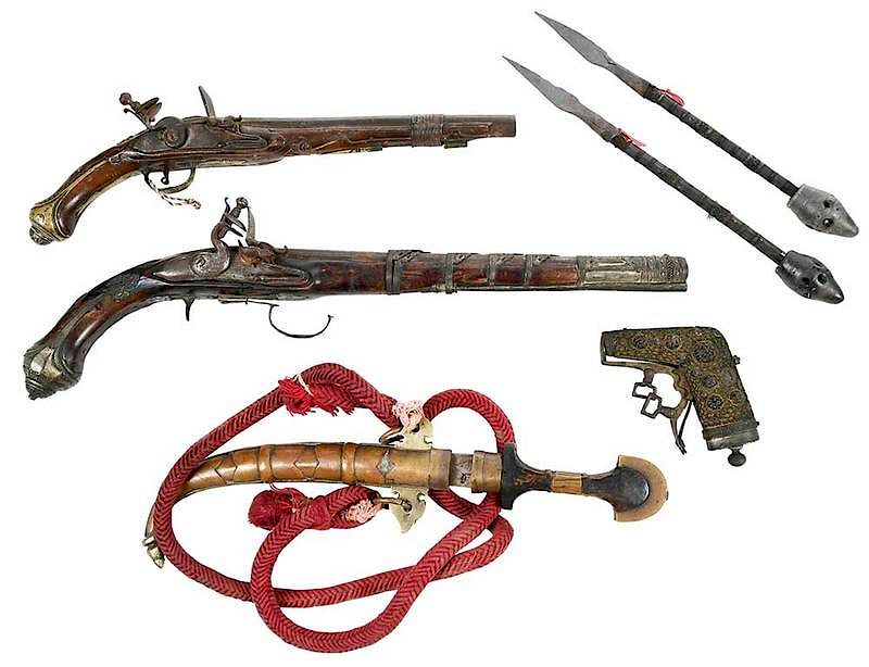 Appraisal: Group of Assorted Weaponry six total items two Ottoman flintlock