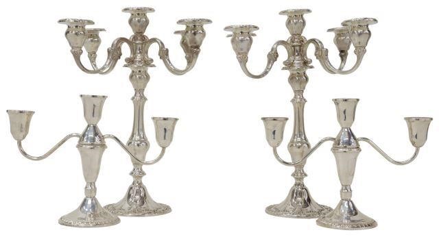 Appraisal: lot of American weighted sterling silver candelabra including pair Gorham