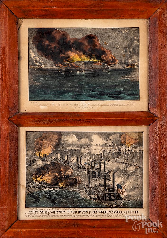 Appraisal: Two Currier Ives Civil War color lithographs Exclusive on Bidsquare