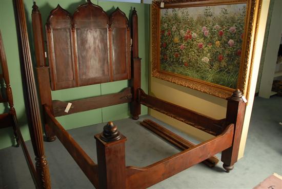 Appraisal: A th C Mahogany Gothic Revival Bed having a headboard