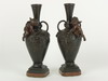 Appraisal: VASES - Pair of circa - cast bronze vases ornate