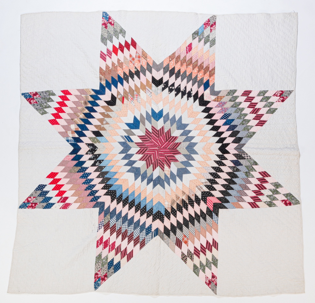 Appraisal: AMERICAN PIECED QUILT First half th century Lone Star pattern