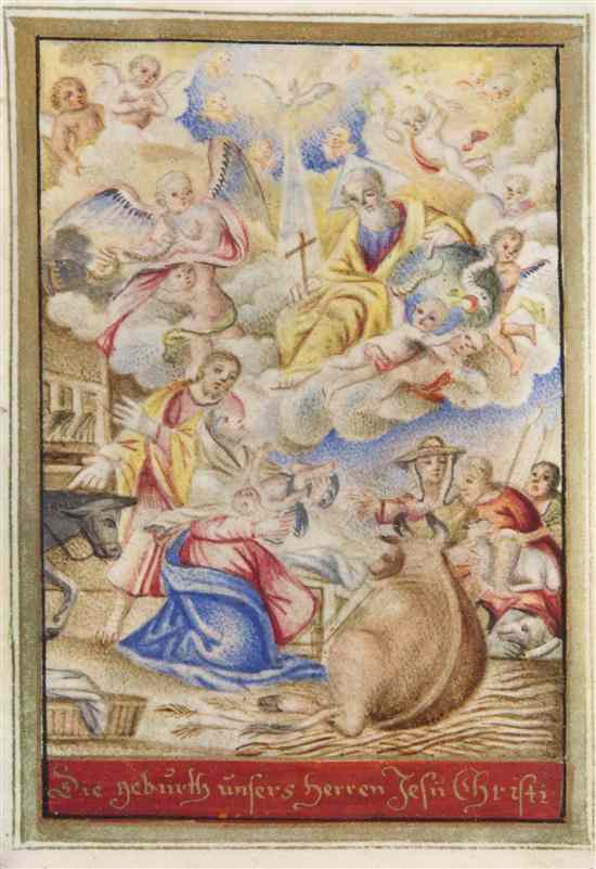 Appraisal: ILLUMINATED MINIATURE BIBLIA PAUPERUM A group of two illuminated manuscript