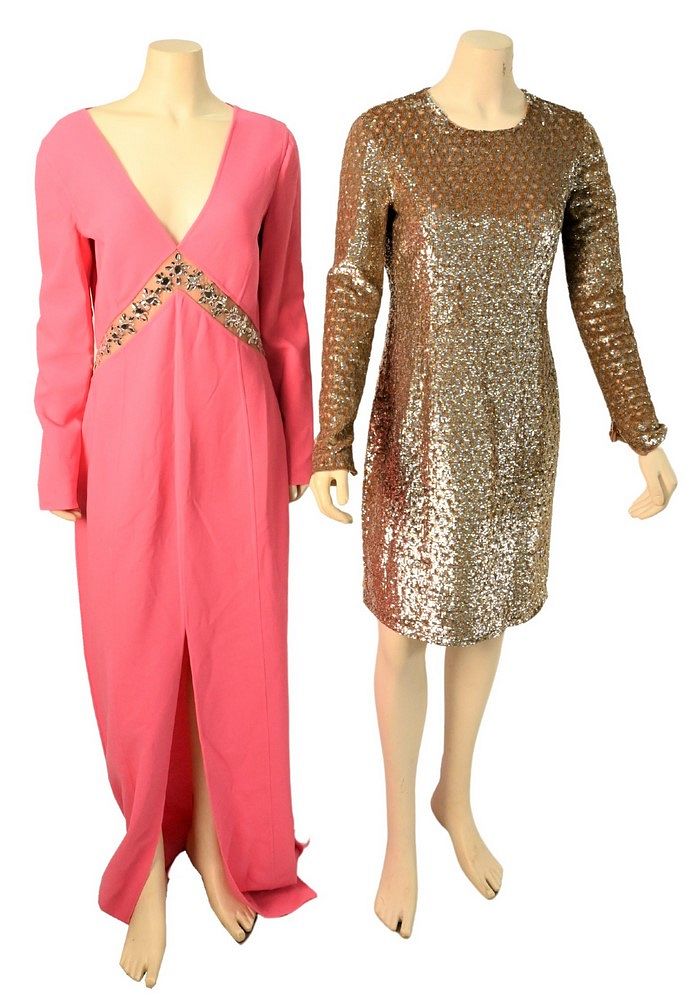 Appraisal: Two Michael Kors Evening Wear Dresses to include gold and