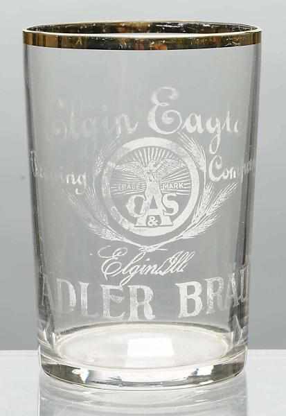 Appraisal: Elgin Eagle Adler Brau Acid-Etched Beer Glass Shows wear and