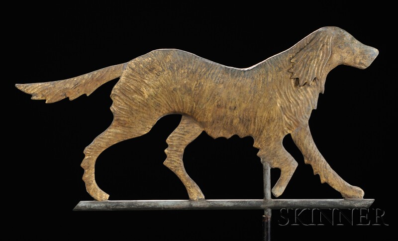 Appraisal: Molded Gilt Copper Irish Setter Weathervane America early th century