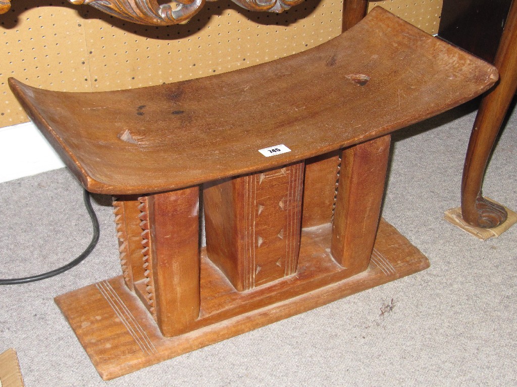 Appraisal: African carved hardwood stool