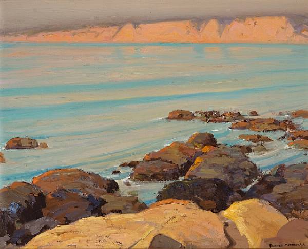 Appraisal: Alfred R Mitchell American - Quiet sea La Jolla cliffs