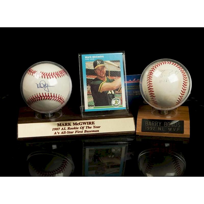 Appraisal: Barry Bonds Mark McGwire Autographed Baseballs Two autographed baseballs Mark