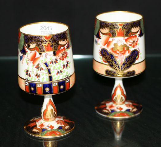 Appraisal: A pair of Copeland goblets circa the narrowing conical bowls