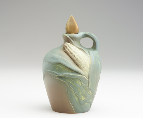 Appraisal: ROOKWOOD Rare Carved Matte corn jug by Kataro Shirayamadani in