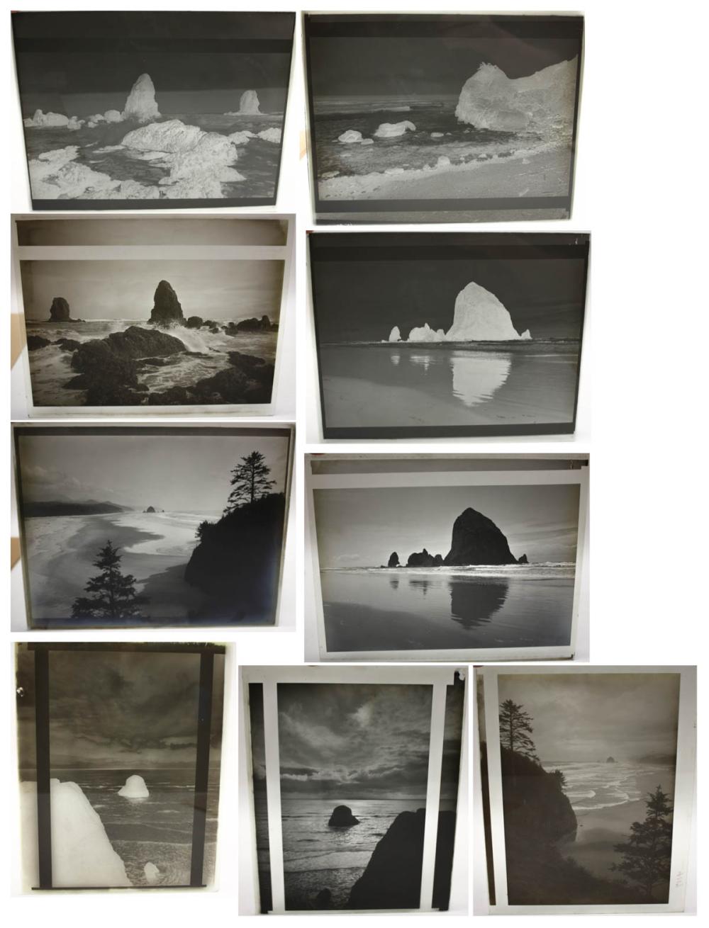 Appraisal: COLLECTION OF NINE PHOTOGRAPHIC GLASS PLATES OF CANNON BEACH AND