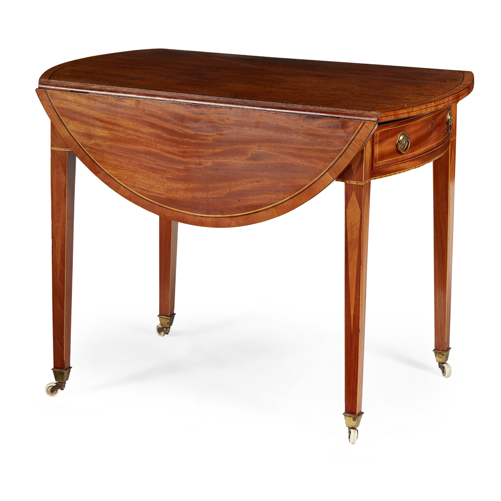 Appraisal: LATE GEORGE III MAHOGANY AND INLAY PEMBROKE TABLE LATE TH