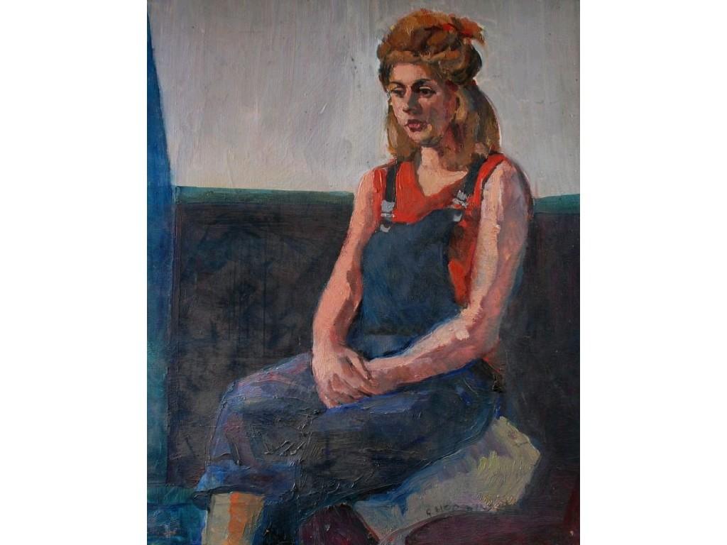 Appraisal: GEORGE HODGKINSON - OIL ON CANVASStudy of a seated female