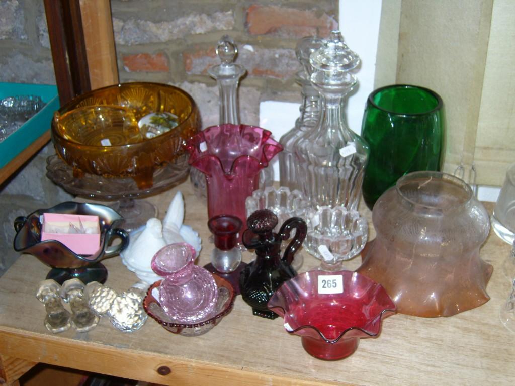 Appraisal: A collection of th century and other glassware including cranberry