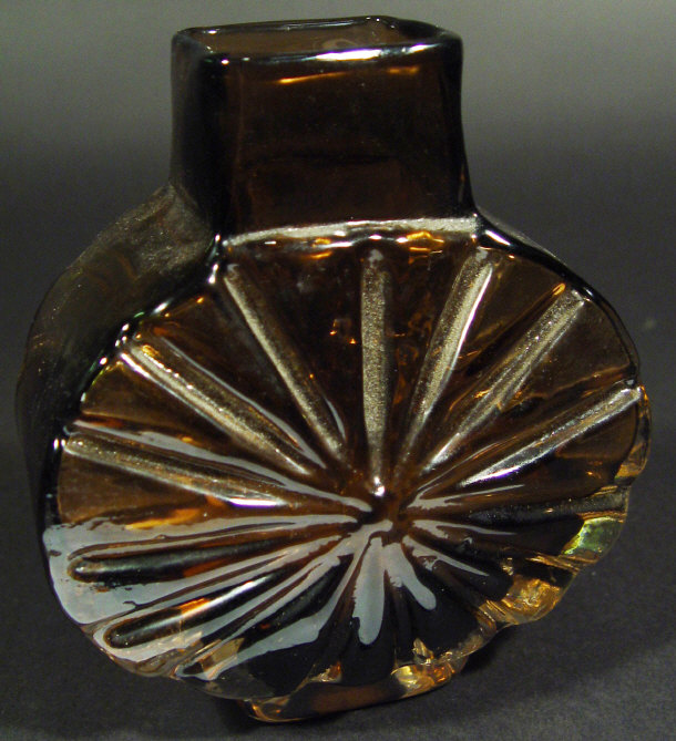 Appraisal: Whitefriars smoked glass sunburst vase cm high