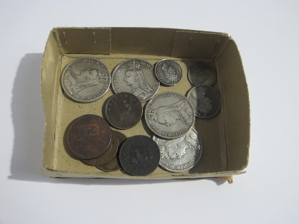 Appraisal: A lot comprising four Victorian crowns seven assorted antique coins