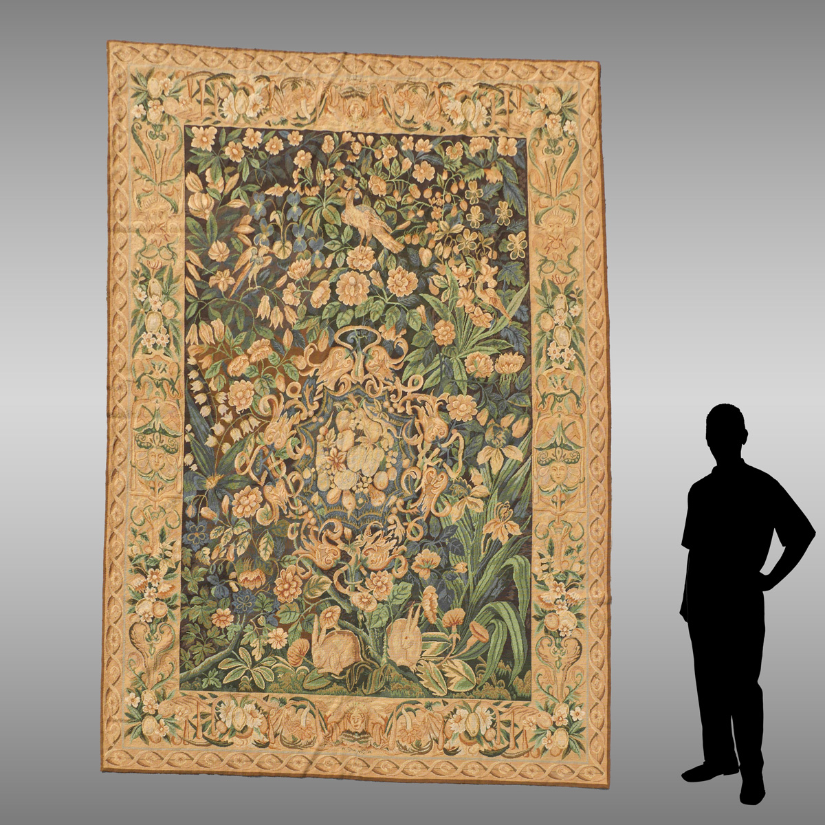 Appraisal: LARGE AUBUSSON STYLE FIGURAL TAPESTRY Large Aubusson style tapestry having