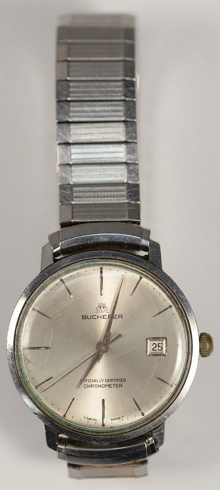 Appraisal: Bucherer Chronometer Men's Wristwatch with date and time millimeters Bucherer