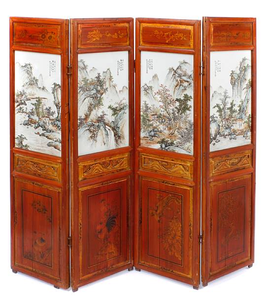 Appraisal: Four Chinese porcelain panels height ft in width in depth