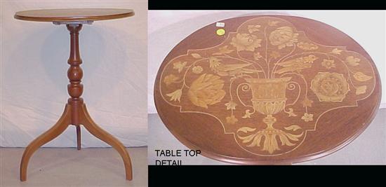 Appraisal: th C marquetry tilt top table top inlaid with urn