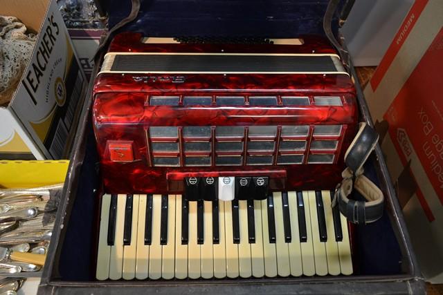 Appraisal: CASED PIANO ACCORDIAN CASED PIANO ACCORDIAN