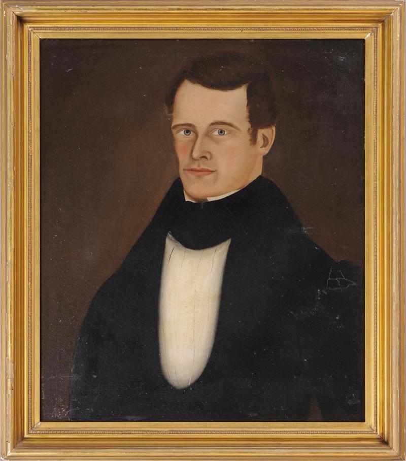 Appraisal: PRIOR-HAMBLIN SCHOOL PORTRAIT OF A GENTLEMAN Oil on canvas laid