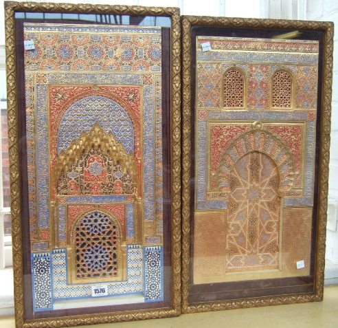 Appraisal: A pair of painted and gilt plaster reproduction doors to