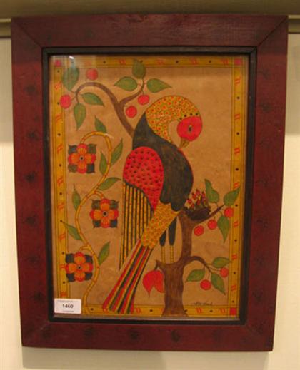 Appraisal: Garrett B French th century bird with nest in cherry