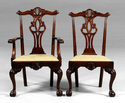 Appraisal: Two Chippendale style dining chairs comprising one arm and one