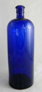 Appraisal: Poison round cobalt blue bottle Poison- round cobalt blue with