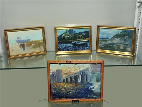 Appraisal: FOUR MINIATURE PAINTINGS Each signed by Douglas W Turner b