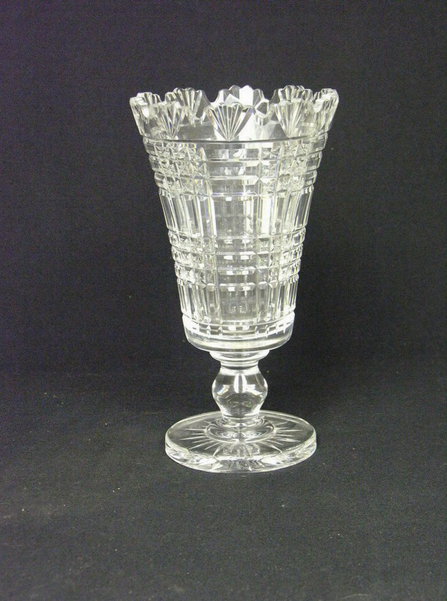 Appraisal: ABP CUT CRYSTAL FOOTED VASE Size with diameter