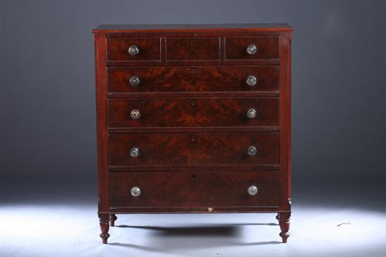 Appraisal: AMERICAN MAHOGANY SEVEN DRAWER CHEST late th century Plinth top