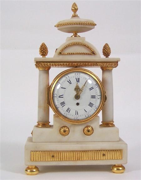 Appraisal: A French late th century white marble and gilt metal