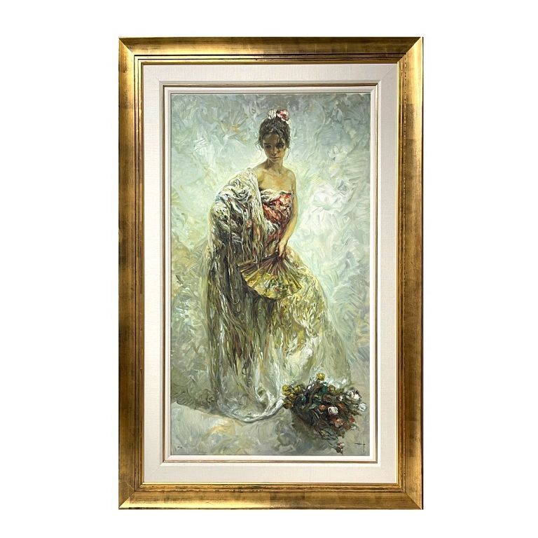 Appraisal: Doyo Flower Girl Doyo Flower Girl Signed Oil on Canvas