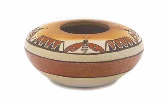 Appraisal: A Hopi Seed Jar having butterfly design and incised collar