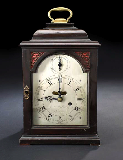 Appraisal: Rare Georgian Bracket Clock by Justin Vulliamy ca the ebonized