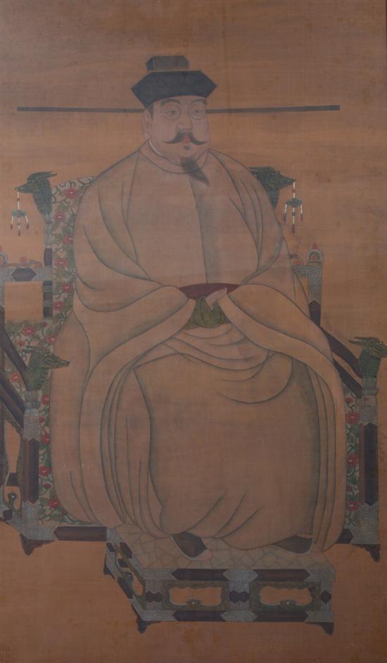 Appraisal: ANONYMOUS Chinese ANCESTOR PORTRAIT Ink and color on silk framed